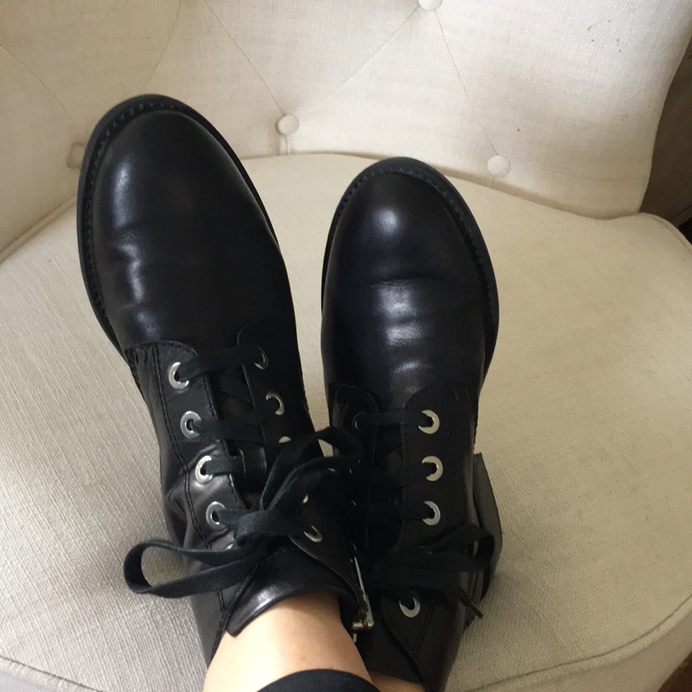 Treasure & Bond lace up leather combat booties - Picture 1 of 6
